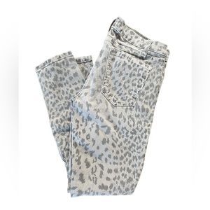 Current/Elliott Grey Leopard Stiletto Skinny Jeans - Size 28